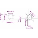  Stalak za božićno drvce Crna 50 x 50 x 16 cm Čvrsto borovo drvo | shoptok.hr