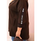 Kesi Włoski Women's butter-colored sweatshirt with decorative sleeves black | Shoptok.si