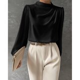 Fenzy Elegantna Bluza S Visokim Ovratnikom, Crna | shoptok.hr