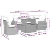  6-dijelni set vrtnih sofa od poliratana s jastucima svjetlosivi | shoptok.hr