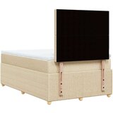 vidaXL Box spring postelja z vzmetnico krem 120x190 cm blago, (21304940) | Shoptok.si