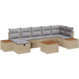 vidaXL Set vrtnog kauča od 8 komada s jastučićima Bež Poli Ratan | shoptok.hr