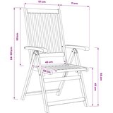  Sklopive stolice s jastucima 8 kom. Masivno bagremovo drvo Zelena 120 x 50 x 3 cm | shoptok.hr