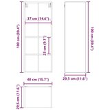  Viseča omarica s polico Riga Siva Sonoma 40 x 29,5 x 100 cm Slike