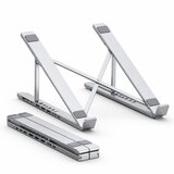 VYZIO Nastavljivo aluminijasto stojalo za prenosnik z USB-C priklopno postajo, 8 priključki, zložljivo | LAPDOCKX, (5000375301) Cene