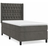 Box spring krevet s madracem tamnosivi 90x190 cm baršunasti | shoptok.hr
