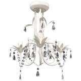  Lestenec s kristalnimi obeski 4 kosi elegantne bele barve | Shoptok.si