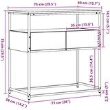  Konzolna stolica Crni hrast 75 x 40 x 75 cm Konstruirano drvo | shoptok.hr