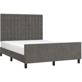  Posteljni okvir z vzglavjem temno siv 140x190 cm žamet, (20794655) | Shoptok.si