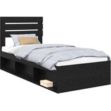  Krevetna konstrukcija Crna 90 x 200 cm Čvrsto borovo drvo | shoptok.hr