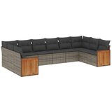vidaXL 10-dijelni set vrtnih sofa od poliratana s jastucima sivi | shoptok.hr