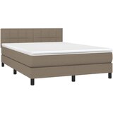  box spring s madracem LED smeđesivi 140x190 cm tkanina | shoptok.hr