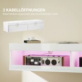  TV ormarić RGB LED rasvjeta 16 boja za TV 55-60 inča 140x40x30 cm visok sjaj bijela | shoptok.hr