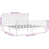  Okvir za krevet od masivnog drva crni 200 x 200 cm | shoptok.hr