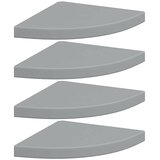  Plutajuće kutne police 4 kom sive 35 x 35 x 3,8 cm MDF | shoptok.hr