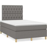  Box spring postelja z vzmetnico temno siva 120x200 cm blago, (20726244) | Shoptok.si