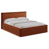 Makamii Tapecirani bračni krevet s prostorom za odlaganje s podnicom 180x200 cm boje terakote Anani – | shoptok.hr