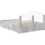  Krevetna konstrukcija s ladicama Betonski sivi 140 x 190 cm Siva 196 x 143 x 90 cm | shoptok.hr