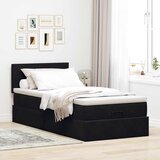  Otomanski okvir kreveta s madraca crni 90x190cm baršunasti | shoptok.hr
