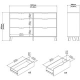 Tvilum Bela/v naravni barvi komoda v hrastovem dekorju 156x92x40 cm Ikast – | Shoptok.si