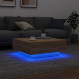  Stolić za kavu s LED svjetlima boja hrasta sonome 80x80x31 cm | shoptok.hr