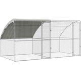  Kavez za piliće 2 pcs Srebrno 400 x 200 x 200 cm Čelik i PE | Eponuda.ba