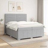  Boxspring krevet s madracem Svjetlosiva 200 x 200 cm Tkanina - Svjetlosiva 200 x 200 cm Dizajn linija | shoptok.hr