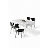 Hanah home Raskopivi trpezarijski sto i stolice (5 delova) Exve White Black | Eponuda.com