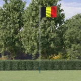 vidaXL Belgijska zastava i jarbol 6 23 m aluminijski
