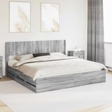 Krevetna konstrukcija s pohranom i uzglavljem Siva sonoma | shoptok.hr