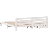 vidaXL Posteljni okvir brez vzmetnice bel 180x200 cm trdna borovina | Shoptok.si