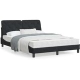 vidaXL Krevet s madracem crni 140 x 190 cm baršunasti | shoptok.hr