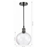 Brilagi LED luster na sajli RETRO GLASS 1xE27/60W/230V &amp;Oslash; 25 cm crna/prozirna Slike