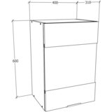 MID.YOU Kuhinjska Zgornja Omarica Fasola, Bela, Š 40cm | Shoptok.si