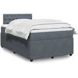 vidaXL Box spring postelja z vzmetnico temno siva 120x200 cm žamet Cene