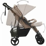  Dječja kolica za blizance sivo-smeđa čelična | shoptok.hr