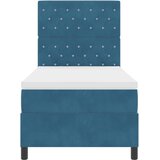  LED Box Spring Krevet Tamno plava 100 x 200 cm Baršun | shoptok.hr