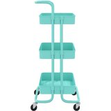 vidaXL Kuhinjska kolica s 3 razine tirkizna 42x25x83,5 cm željezo/ABS | shoptok.hr