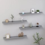 vidaXL Stenske police 4 kosi sive 80x9x3 cm, (20620857) | Shoptok.si