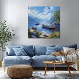  Pejzaž na slika na platnu mirno jezero | shoptok.hr