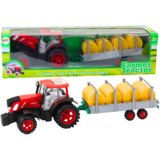  Large Farm Tractor With Trailer And Hay Bales Red Drive | shoptok.hr