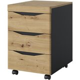 Mömax Predalnik Na Kolescih Turino, Antracit/hrast | Shoptok.si