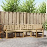  Set vanjskih sofa 5 pcs Čvrsto drvo akacije i Textilene | shoptok.hr
