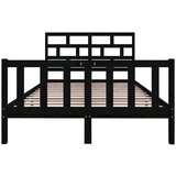  Okvir za krevet od masivne borovine crni 135x190 cm bračni | Shoptok.si