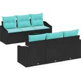  Set sofe s jastukom s jastukom 7 pcs Crna i turkizna poliratan | shoptok.hr