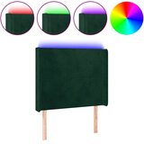  LED uzglavlje tamnozeleno 93x16x118/128 cm baršunasto | shoptok.hr