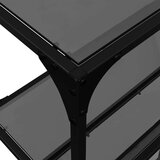vidaXL Konzolni stol s crnom staklenom površinom 158,5x30x81cm čelični | shoptok.hr
