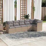  6-dijelni set vrtnih sofa s jastucima bež od poliratana | shoptok.hr