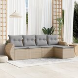 vidaXL 5-dijelni vrtni set sofa s jastucima bež od poliratana | shoptok.hr