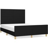 The Living Store Posteljni okvir z vzglavjem črn 140x190 cm blago - Posteljni Okvir Z Vzglavjem, (21503824) | Shoptok.si